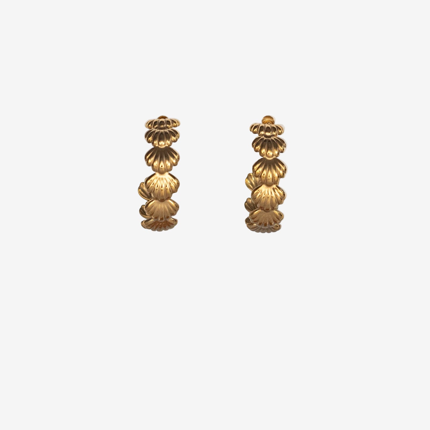 SHELL HOOPS - 18k Stainless Steel Waterproof Earrings