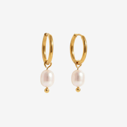PEARL DROP HOOPS