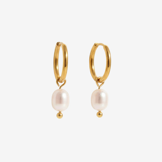 PEARL DROP HOOPS