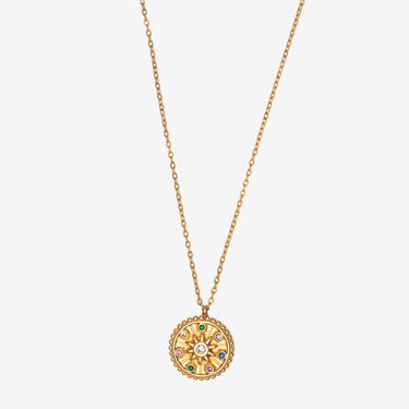 Necklace - Waterproof 1.8k PVD Gold-Plated Stainless Steel. Cubic zirconia. Tarnish-resistant
