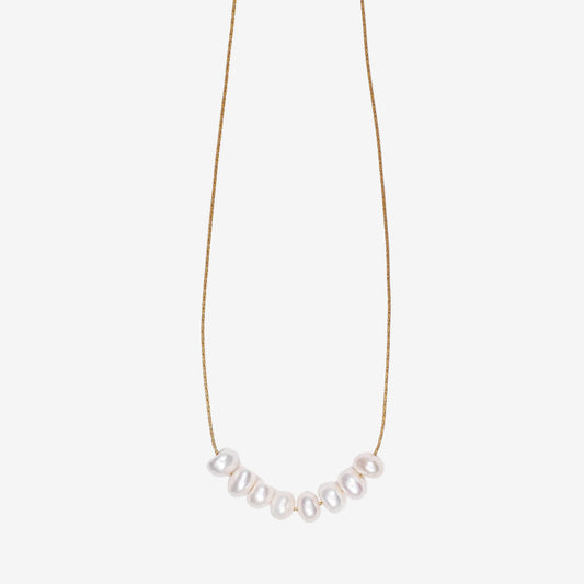 FRESHWATER PEARL NECKLACE - 18k Stainless Steel Waterproof Necklace
