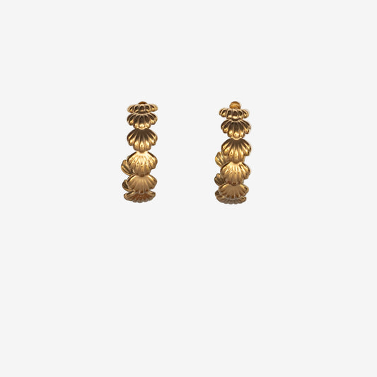 SHELL HOOPS -  18k Stainless Steel Waterproof Earrings
