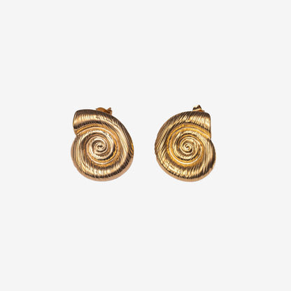 Spiral EARRINGS -  18k Gold Plated Stainless Steel Hoop Earings