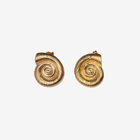 Spiral EARRINGS -  18k Gold Plated Stainless Steel Hoop Earings