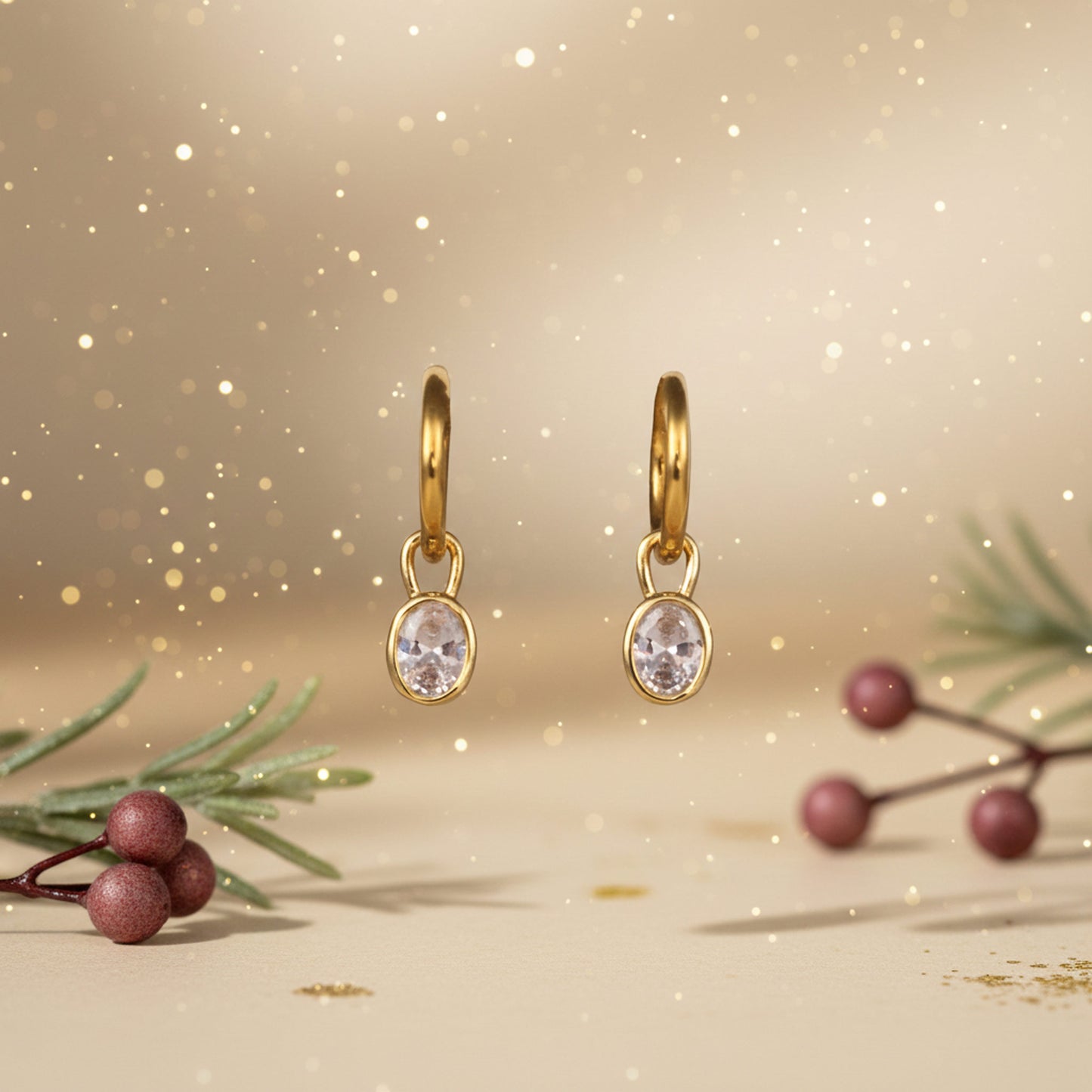 BAYANA Christmas Earrings- Clear
