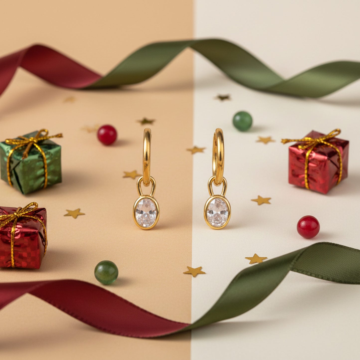 BAYANA Christmas Earrings- Clear